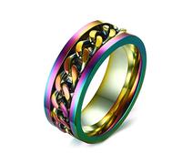 QSYJCCXD Anneaux de rotation pour les femmes anxiété, remuer des anneaux de rotation pour l'anxiété Personnaliser la taille 7-12 8 mm avec une chaîne et un anneau de spinner