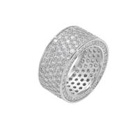 QSYJCCXD Anneaux de spinner Moisanite à cinq rangs en or 14K, style hip-hop à haut polotis, bague de déclaration de luxe pour hommes