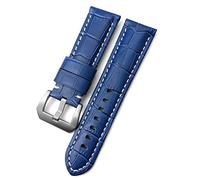 QSYJCCXD Band de montre de 24 mm ajustement pour Pam Panerai Luminor Green Red Blue Cowhide Boucche en acier inoxydable