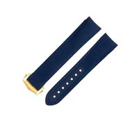 QSYJCCXD Band de montre d'extrémité incurvée de 20 mm pour sangle Omega pour AT150 Seamaster 300 Planet Ocean de Ville Speedmaster Line Blue Blue High Density Nylon CowHide Watchs