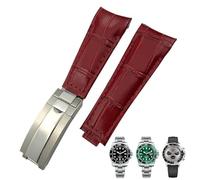 QSYJCCXD Band de montre en cuir de 20 mm à l'arc adapté au sous-marin GMT BAMBOO GRAIN BLUE BLUE BRORN BRACK COHIDE BRACELETS