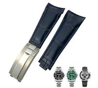 QSYJCCXD Band de montre en cuir de 20 mm à l'arc adapté au sous-marin GMT BAMBOO GRAIN BLUE BLUE BRORN BRACK COHIDE BRACELETS