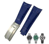 QSYJCCXD Band de montre en cuir de 20 mm à l'arc adapté au sous-marin GMT BAMBOO GRAIN BLUE BLUE BRORN BRACK COHIDE BRACELETS