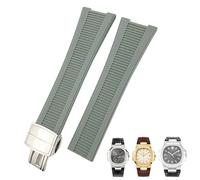 QSYJCCXD Band de montre en silicone en caoutchouc pour pp 5711 5712g nautilus bracelet 25 mm noir brun brun watchband sport sang