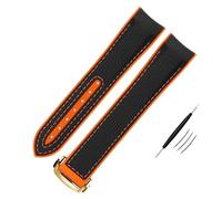 QSYJCCXD Band de montre en silicone en nylon haute densité pour bande de montre Omega 20 mm 21 mm 22 mm Sangle de montre en caoutchouc Ferme de pliage