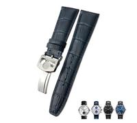 QSYJCCXD Bande de montée en cuir authentique de 20 mm 21 mm 22 mm 22 mm adaptée pour le pilote IWC POLOT PORTUGAIS BRORN BLUE ALLIGATEUR STRAPE GRAIN