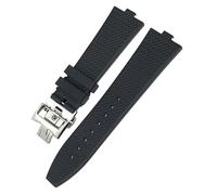 QSYJCCXD Bandes de surveillance en caoutchouc Fluoros de type convexe 24 x 7 mm ， pour Vacheron Constantin Overseas Device Série rapide STRAP DE VORDE DE REMPLACE