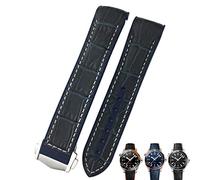 QSYJCCXD Bands de montres de corbeaux de vache de 22 mm pour Omega Seamaster 300 Speedmaster de Ville Watch Strap For Men Bracelet Point Buckle For Man Woman