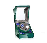 QSYJCCXD Boîte Automatique Wind Winder Boîte à Double Montre Automatique avec LED Bleu Vert Clair ou Blanc Artisanat Moteur Calme adapté aux Femmes et aux observations des Hommes
