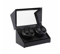 QSYJCCXD Boîte de rangement automatique en bois pour montres, remontoir à montres, coque transparente, boîte simple, moteur à double tête, cadeau surprise