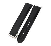 QSYJCCXD Bracelet de montre 20 mm 21 mm 22 mm pour oméga 300 Seamaster 600 Planet Ocean pliing Back Backle Slicone Fluorine Watch Bands