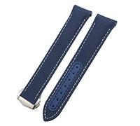 QSYJCCXD Bracelet de montre 20 mm en toile avec fond en cuir pour Omega Seamaster 300 Speedmaster AT150 Planet Ocean Bracelet de montre en nylon pour homme et femme