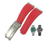 QSYJCCXD Bracelet de montre en caoutchouc grain de tête en acier adapté au bracelet sous-marin SUB GMT ditongna bracelet de montre 20mm