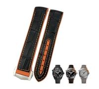 QSYJCCXD Bracelet de montre en cuir et nylon pour Omega Diver 300 Planet Ocean 600M Orange 20 mm 22 mm, 22mm