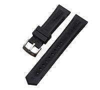 QSYJCCXD Pour Sports Silicone Tape Watch Band Natural Rubber Silicone Bracelet étanche Sweat Fine Steel montre une boucle 20 22 mm