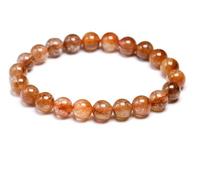 QSYJCCXD Bracelet de quartz en cuivre rouge naturel de 8 mm Bracelet de quartz rutilé Bracelets perles ronds lisses femmes hommes