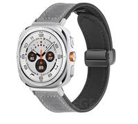 QSYJCCXD Bracelet en cuir et silicone pour Galaxy Watch Ultra 47 mm Bracelet de sport magnétique pour montre ULTRA7 47 mm sans espace, Ultra 47mm