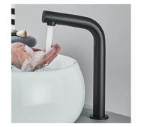 QSYJCCXD Capteur Automatique Robinet Bassin de Salle de Bain Noir Chrome Smart Smart Sensor Tap avec Un lavabo en Laiton pour vanité de Salle de Bain