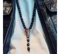 QSYJCCXD Collier en pierre naturelle pour femmes/hommes Retro Lava Perle Collier Long Collier/Pendants Colliers Fashion Bijoux, Style I