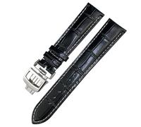 QSYJCCXD Couir authentique 19 mm 20 mm 21 mm 22 mm Band de montre pour Jaeger LeCoultre Master Moon Phase Black Blue Brown Green Cowhide Watch Strap