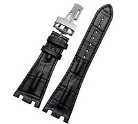 QSYJCCXD Crocodile Cuir Pliant Boucle 28 mm Bande de montre pour AP 15703 26470o Royal Oak Offshore Men Crocodile Sports Watch Strap