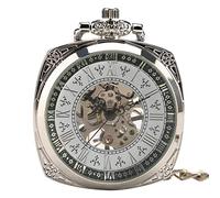 QSYJCCXD Élégant Gravure du Vent de Main mécanique de Poche de Poche chaîne Pendentif Pendentif millésime des Montres créatives Hommes Cadeaux Accessoires de Poche Cadeaux pour la Famille décorer