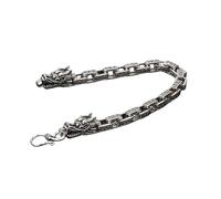 QSYJCCXD Exquis 925 Silver Dragon Bracelets Men Retro Six-Charge Mantra Square 8 Shape Hook Chain Birthday Party Friendship Gift
