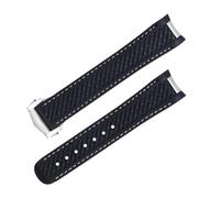 QSYJCCXD EXTRIEUR CURVE FLUOR DU CASSION POUR OMEGA STRAP SEAMASTER 300 Aqua Terra AT150 8900 STRAPE SOFD METT