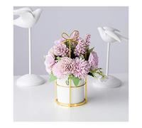 QSYJCCXD Fausse Carnation décoration réalité Texture Texture Fleurs artificielles Ornements de Bureau avec céramique Fleur Pot doré Support pour la Maison/Bureau/décoration de Chambre