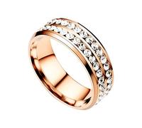 QSYJCCXD Femmes Anneaux Fashion Double Diamond Dinger Rings Engagement de mariage Promesse