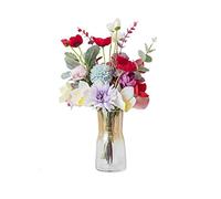 QSYJCCXD Fleurs artificielles avec Vase Fake Silk Flower Bouquet en Vase Fleurs de Mariage Décoration pour Table Home Office Party Table Centre Central