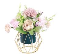 QSYJCCXD Fleurs artificielles avec Vase Fake Silk Flower Bouquet en Vase Fleurs de Mariage Décoration pour Table Home Office Party Table Centre Central