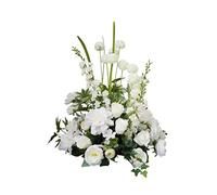 QSYJCCXD Fleurs artificielles Blanches Combo de Mariage en Soie Fausse pivoines Rose Hortensia Row Floral avec tiges pour Toile de Mariage Décor de fête Bricolage Cérémonie