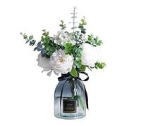 QSYJCCXD Fleurs artificielles et vases en Soie Fausse Fleur Pivoine Bouquet de Fleur de Fleur de Mariage Maison de Mariage Table Centrale de Bureau décoration de fête de Mariage