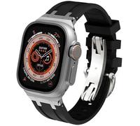 QSYJCCXD Fluororubber Sport Watch Strap , Silicone Watch Band , pour Ultra 49mm 44mm 45mm 42mm 9 8 7 6 5 4 SE
