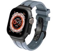 QSYJCCXD Fluororubber Sport Watch Strap , Silicone Watch Band , pour Ultra 49mm 44mm 45mm 42mm 9 8 7 6 5 4 SE