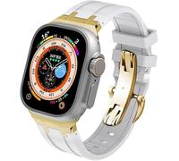 QSYJCCXD Fluorubber Bracelet de montre sport en silicone pour Ultra 49 mm, 44 mm, 45 mm, 42 mm, 9 8 7 6 5 4 SE Series Accessoire de rechange, 44mm