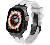 QSYJCCXD Fluorubber Bracelet de montre sport en silicone pour Ultra 49 mm, 44 mm, 45 mm, 42 mm, 9 8 7 6 5 4 SE Series Accessoire de rechange, 45mm