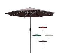 QSYJCCXD Garden 9 Pieds / 2,7 m Parasol extérieur Rond, parasols de Table de canopée Robuste, Parasol inclinable avec côtes levées en Acier et Ventilation, Pas de Base