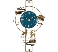 QSYJCCXD Horloge Murale en métal créatif, Grandes Montres murales en Fer, Art 3D décor de Maison de Salon pour Restauration hôtel Tranquille ne Pas Cocher Le Quartz-Vert || 46x77cm