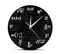 QSYJCCXD Horloge Murale mathématiques Mathematics Graduation Formules Math Icônes Corloge Murale Décor de Classe