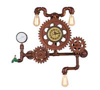 QSYJCCXD Horloge Murale Retro Garden Corloge de Jardin intempéries Horloge Murale extérieure à l'extérieur sans Cocher Les bruits, Horloge Murale Industrielle extérieure, Rotation de Vitesse Creative