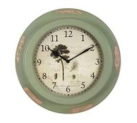 QSYJCCXD Horloges murales AA fonctionnant à Batterie personnalisée Vintage European Retro Home Decoration Office Room Office Quartz Corloge de 14 Pouces Cadre métallique