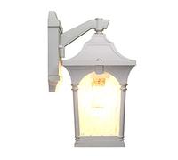 QSYJCCXD Lampe Murale Vintage Edison Industriel lumières rétro loft Blanc Transparent en Verre Transparent en Aluminium en Aluminium extérieur luminaire Mural Jardin Balcon de Porte étanché