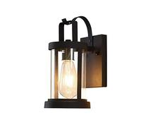 QSYJCCXD Lampe Murale Vintage moulé en Aluminium Maison Garage extérieur Applique en Verre Transparent Lanterne Lampe Murale
