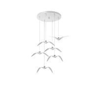 QSYJCCXD LED Pendant Le Lustre Moderne Nordic Modern Chandelier American Bar Seagull Hanging Light to Bedroom Living Salle Plafond Plafond, Moderne Seagull Chandelier-White Black 6-Head Long