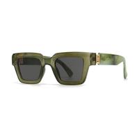QSYJCCXD Lunettes de soleil carrées de luxe vintage couleur bonbon transparent dégradé lunettes hommes punk lunettes de soleil, Vert olive gris, Taille unique