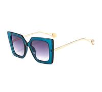 QSYJCCXD Lunettes de soleil carrées tendance avec perles vénitiennes pour femme, bleu/gris, Taille unique