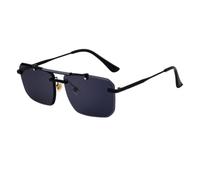 QSYJCCXD Lunettes de soleil classiques sans monture pour homme et femme - Double monture - Sans monture - Pour homme, C3 gris, Taille unique