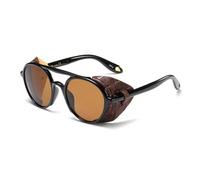 QSYJCCXD Lunettes de Soleil en métal Rond